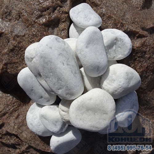 Мраморная крошка Колос белая галтованная 10 кг фр 40-70 по цене 