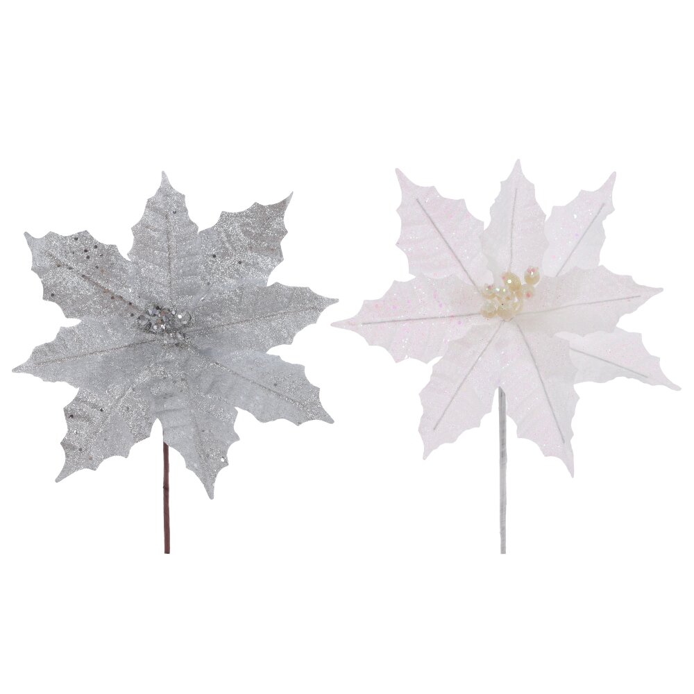 Цветок искусственный Пуансеттия 25х25х26см 2в. арт.813771 по цене 