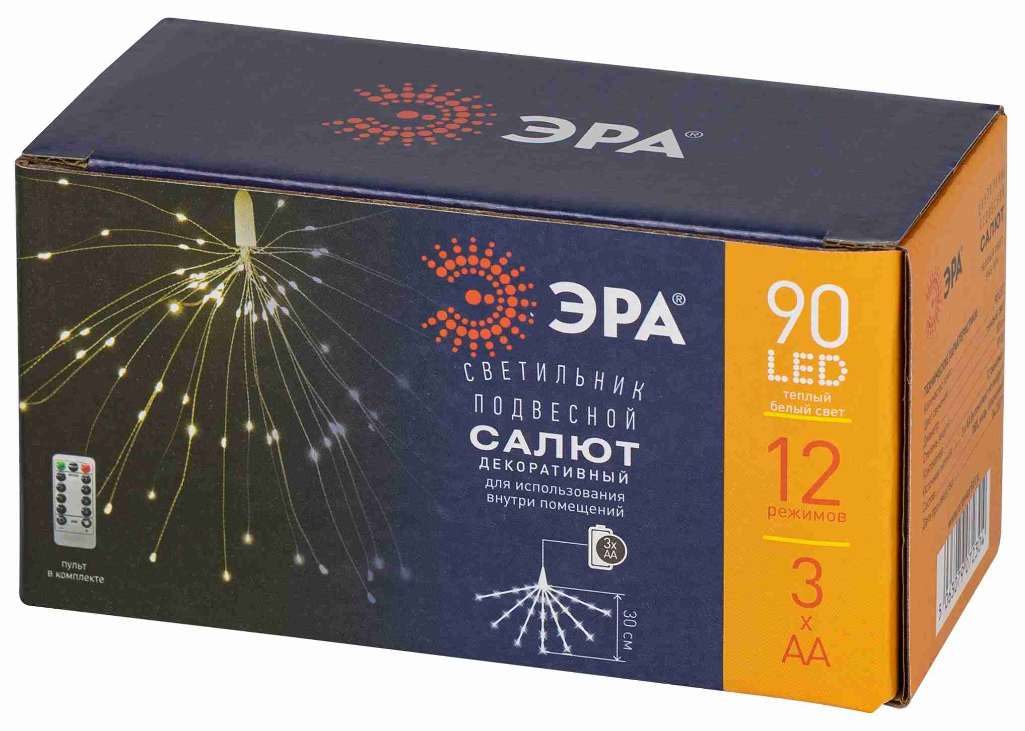 Электрогирлянда Эра Светильник Салют внутр. 90 микроLED, теплый белый 60см арт.ENIS-90W по цене 