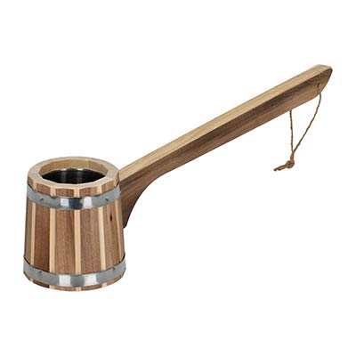 Ковш - черпак бондарный, 0,25 л, нержавеющая вставка, обожжённая липа по цене 