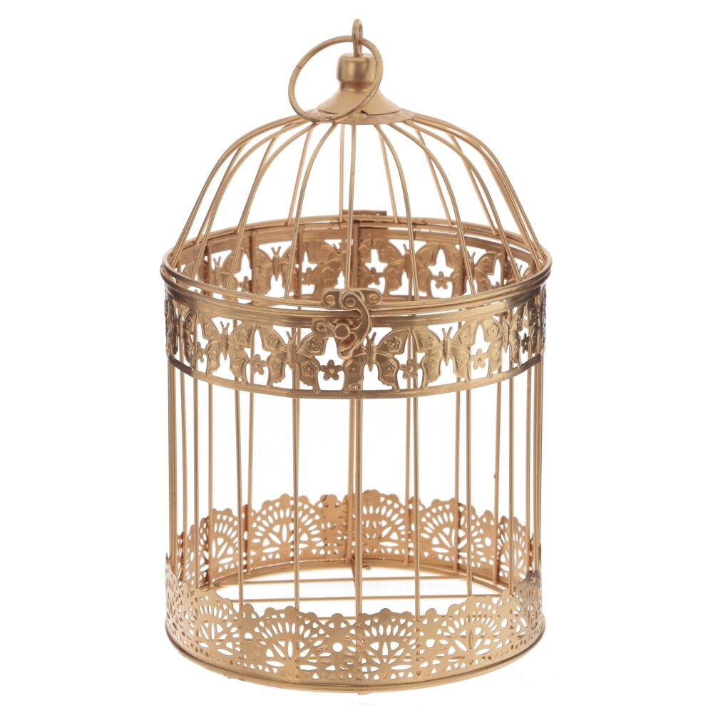 Клетка декоративная золотая 19х19х30см арт.800336 по цене 