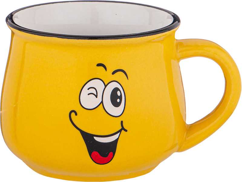 Кружка Веселый смайлик 166мл 7х6см керамика арт.155-548 по цене 