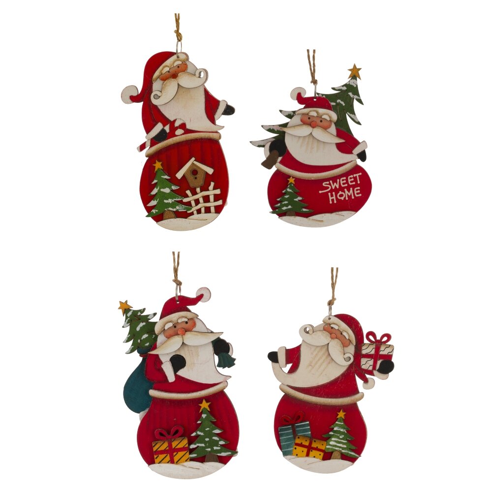 Изделие подвесное Дед Мороз 8х0,5х11см 4в. арт.822612 по цене 