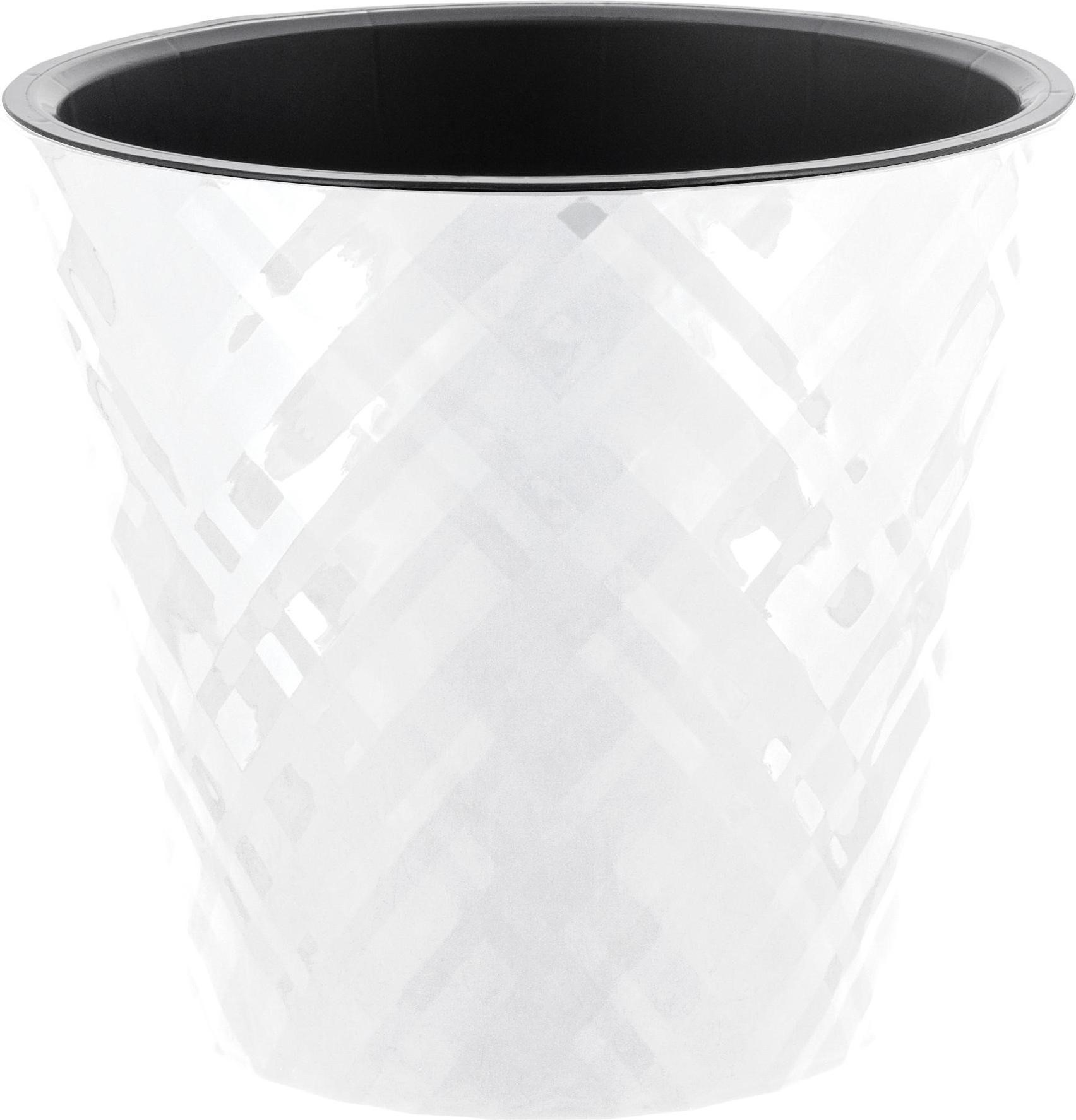 Кашпо ИнГрин Манхэттен 19см 3,3л c дренажной вставкой, белоснежный жасмин по цене 