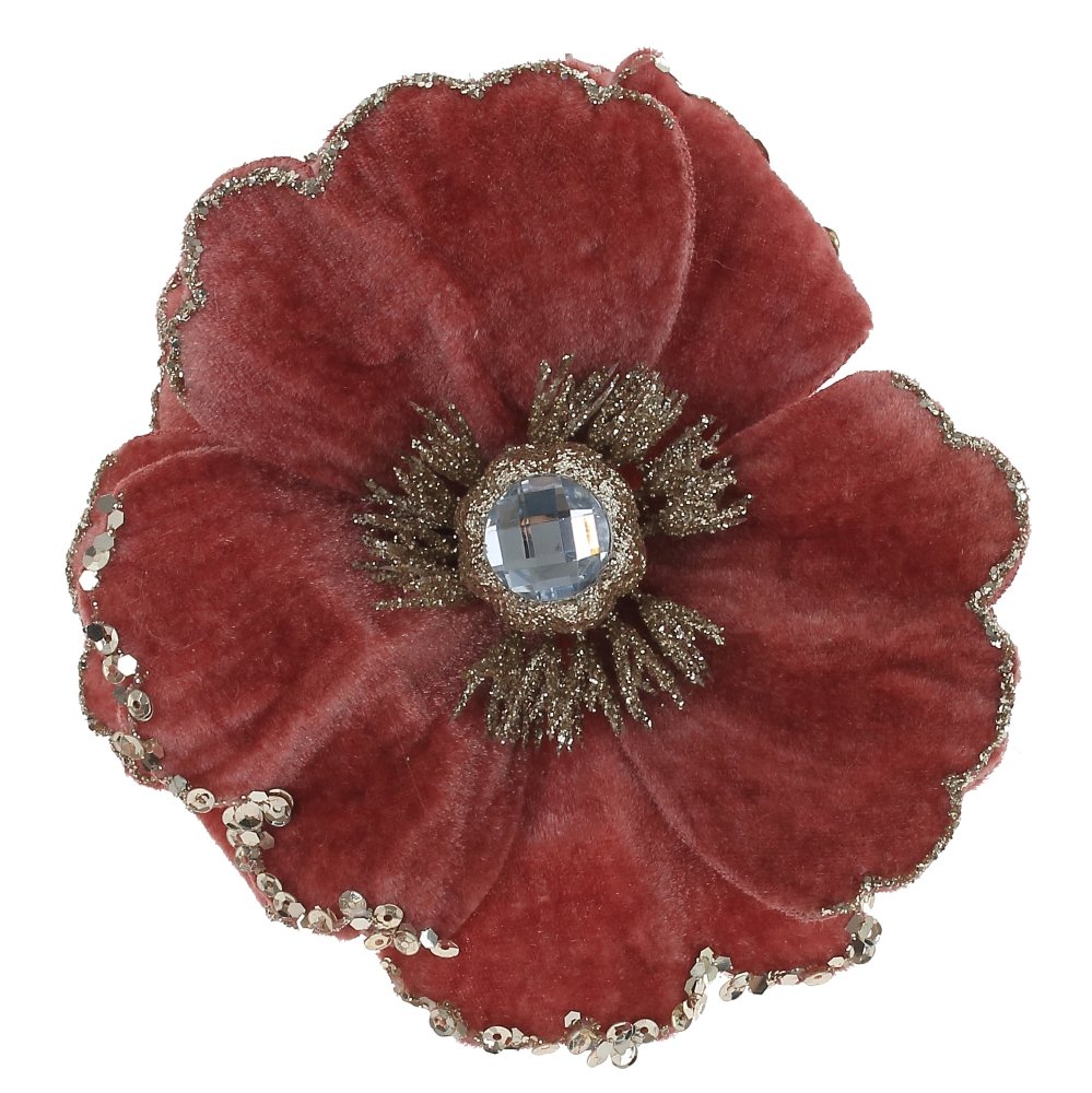 Изделие декоративное Цветок красный с сердцевиной 14х14х9см по цене 