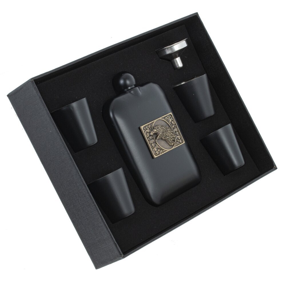 Набор из 6-ти предм: фляжка 180мл 4 стопки 50мл воронка 23,5х17,5x4см арт.800064 по цене 