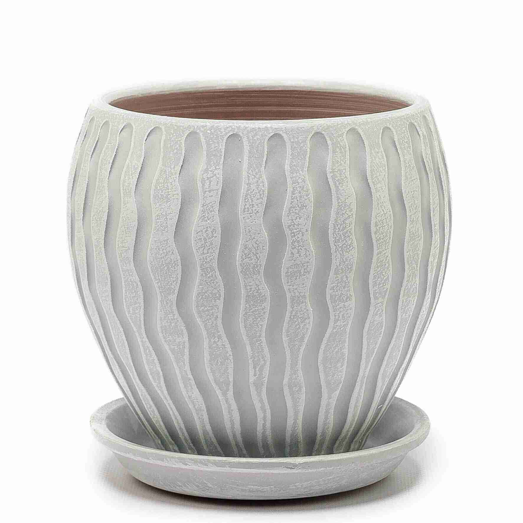 Горшок конус Мане 15х14,5см 1,5л керамика, серый арт.575831 по цене 