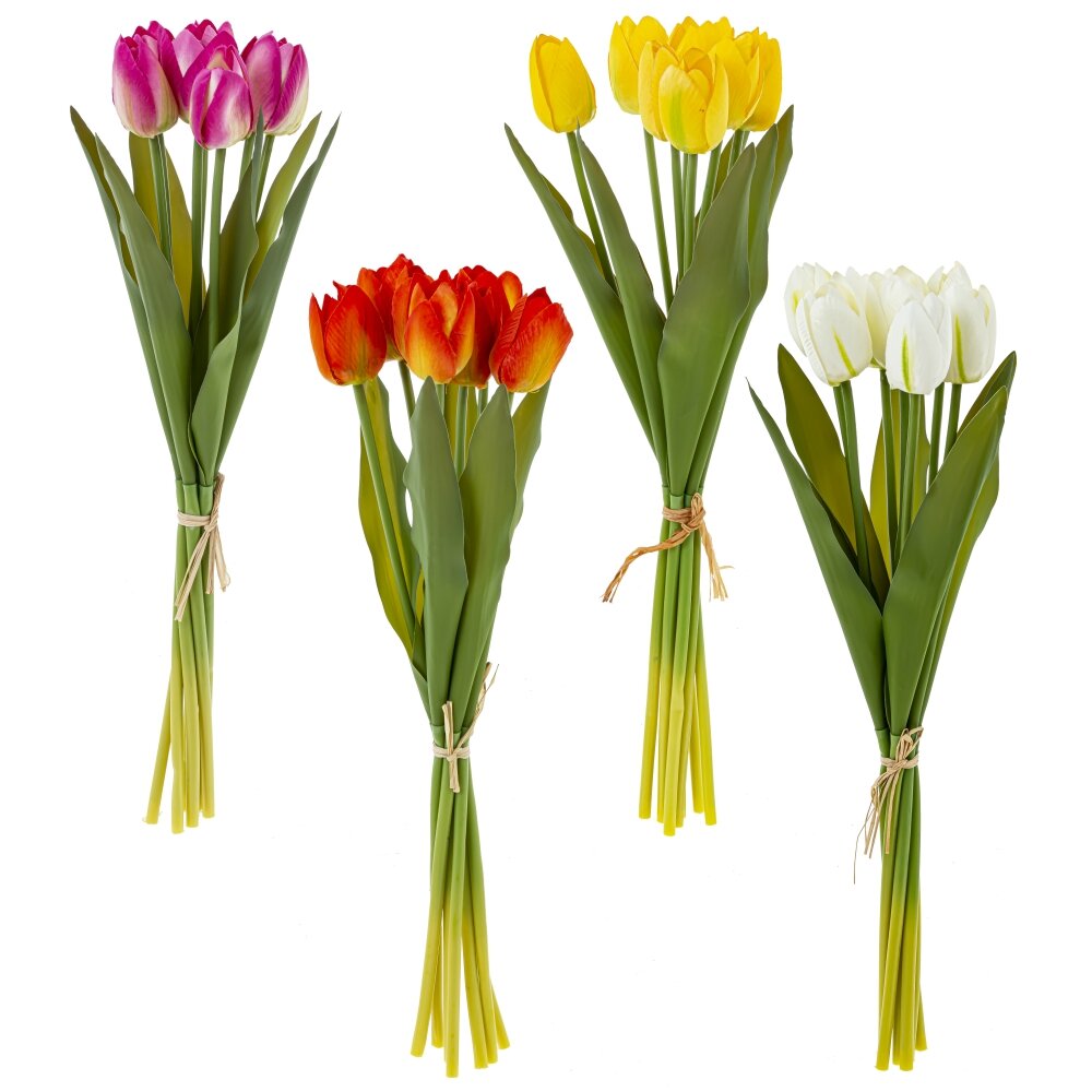 Цветок искусственный Тюльпаны букет из 7шт.в ассортименте 12х12х40см арт.795193 по цене 