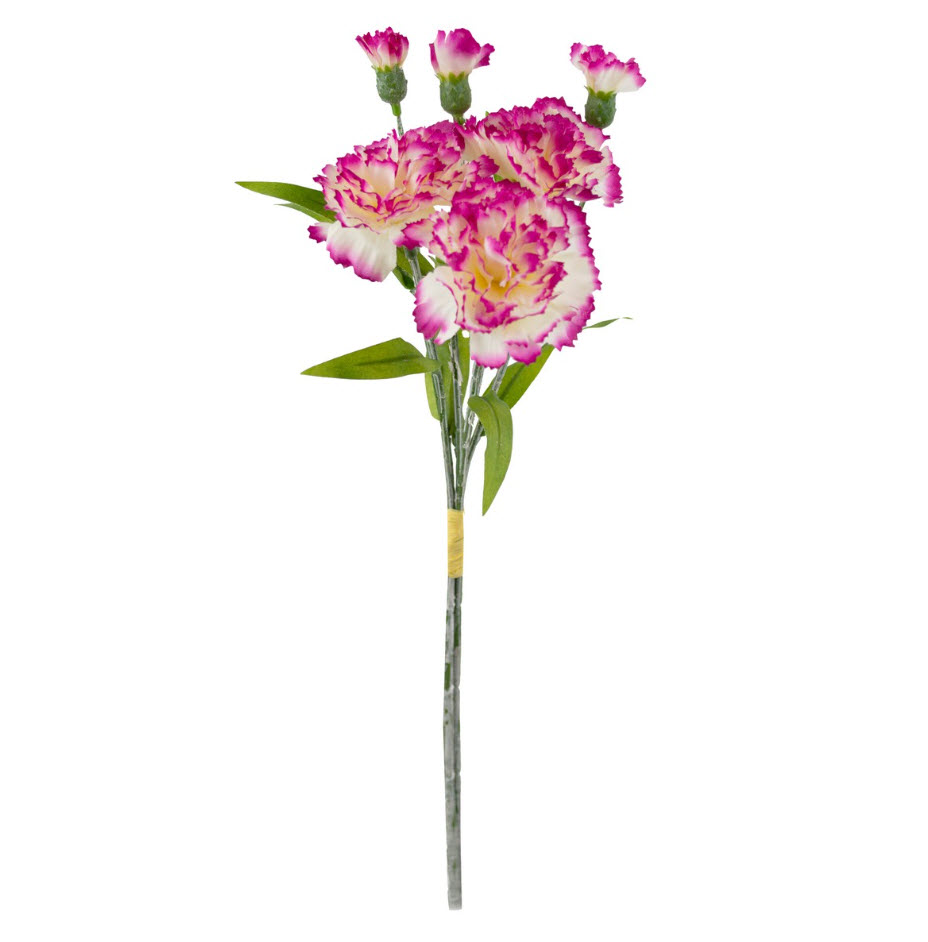 Цветок искусственный Букет гвоздики 40см, розовый/кремовый по цене 