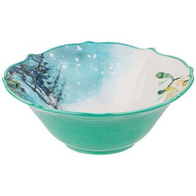 Салатник сервировочный Лефард Лиса фарфор голубой 19х7см 600мл по цене 