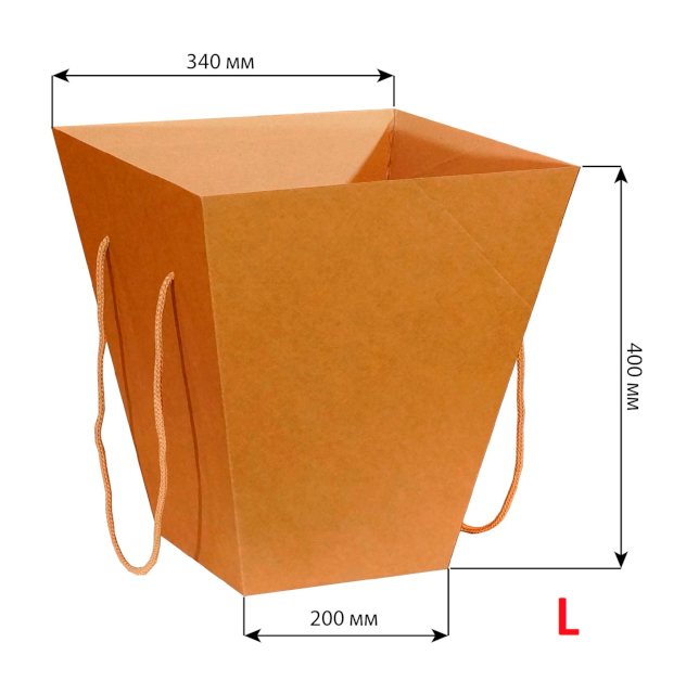 Коробка для цветов 200х340х400 крафт по цене 