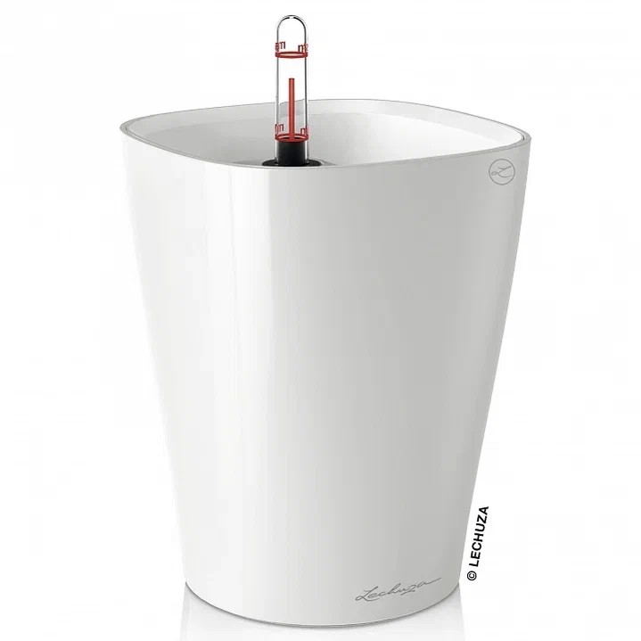 Кашпо с автополивом Лечуза Дельтини 1,2л 14х18см белый, пластик арт.14900 по цене 