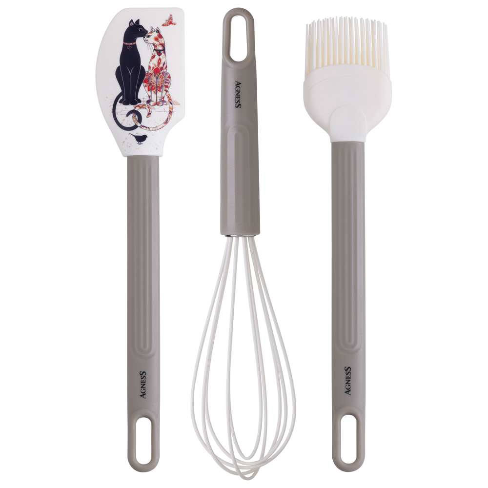 Набор Парижские коты Агнесс 3пр: венчик, лопатка, кисточка арт.671-033 по цене 