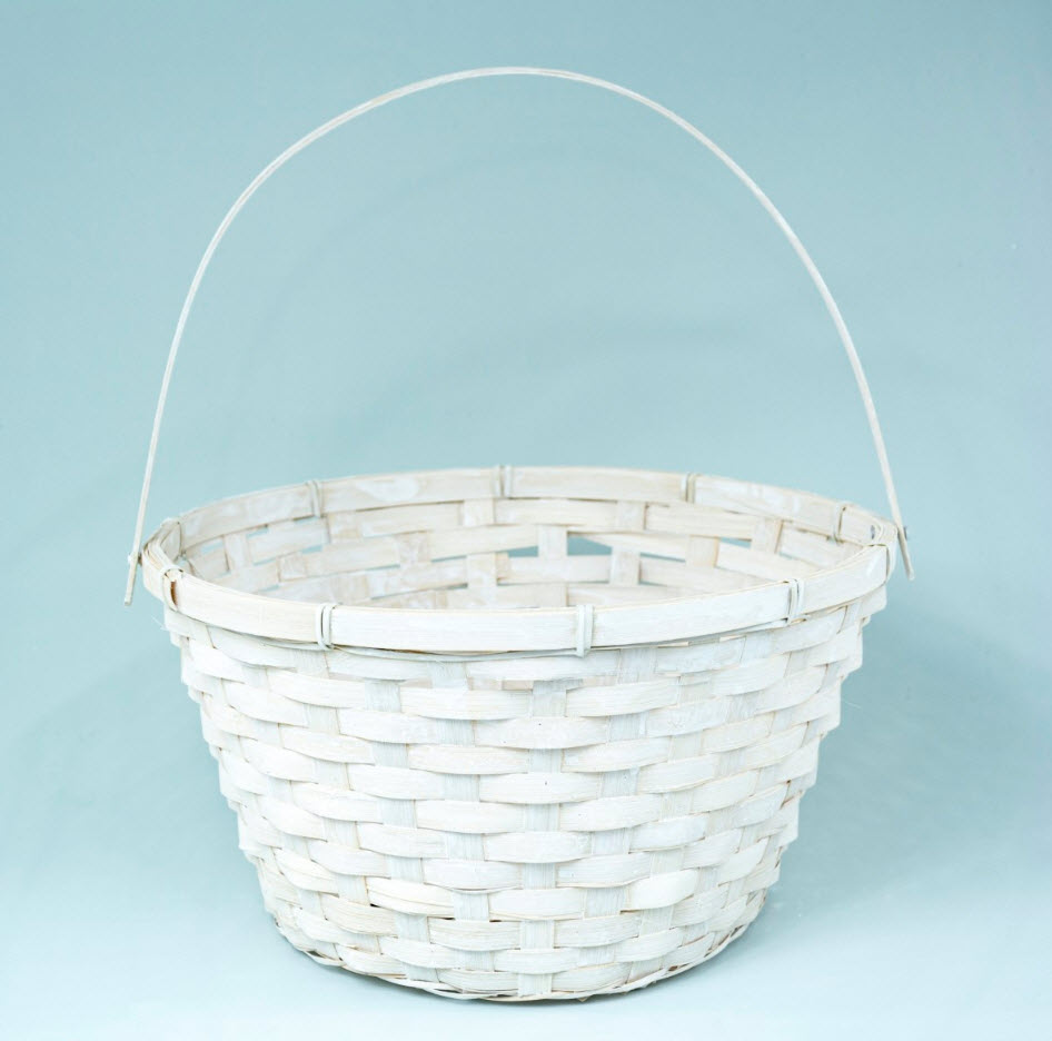 Корзина плетеная бамбук 28х15х31,5см, белый по цене 