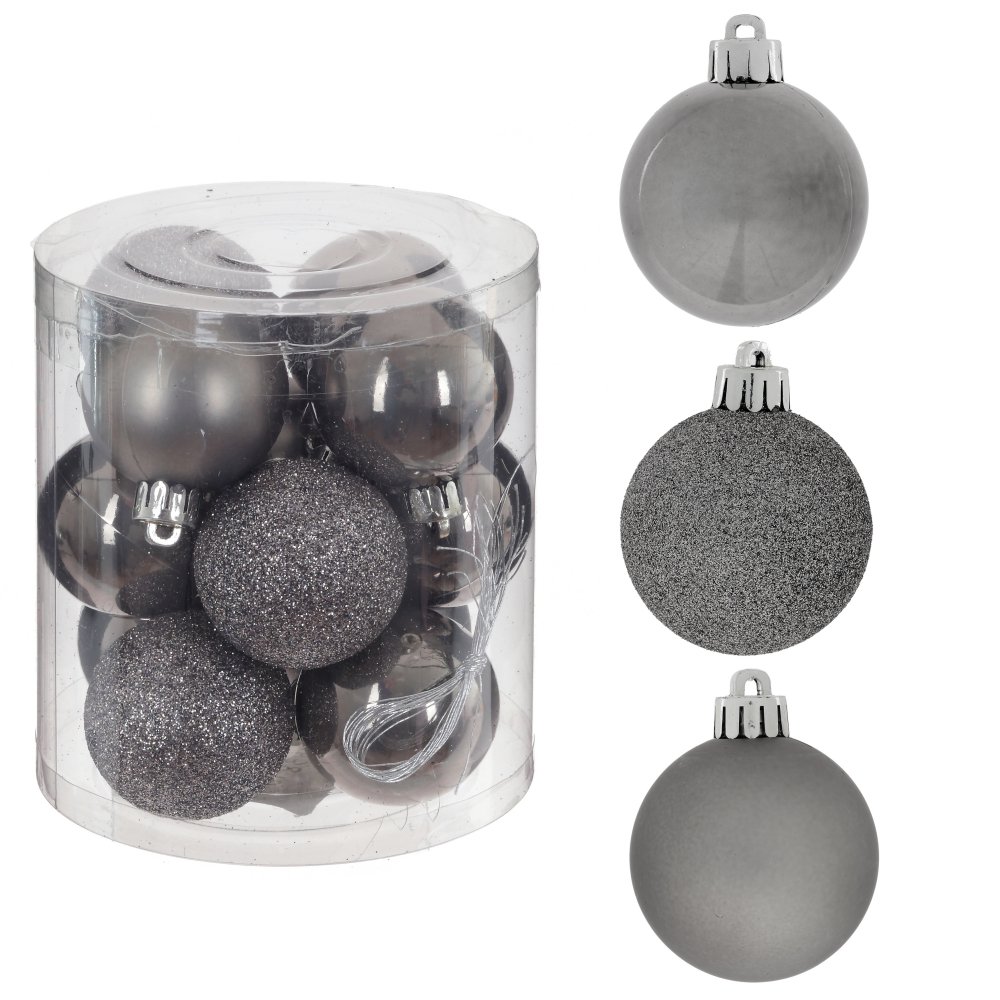 Украшение новогоднее Шар Блеск, серебро набор из 12шт, 4х4х5см по цене 