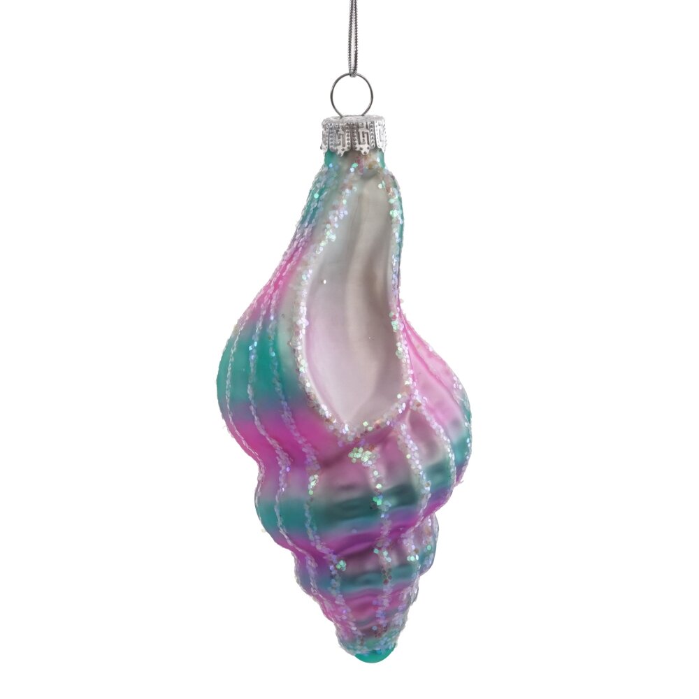 Украшение новогоднее Ракушка 6х6х14,5см, стекло арт.813082 по цене 