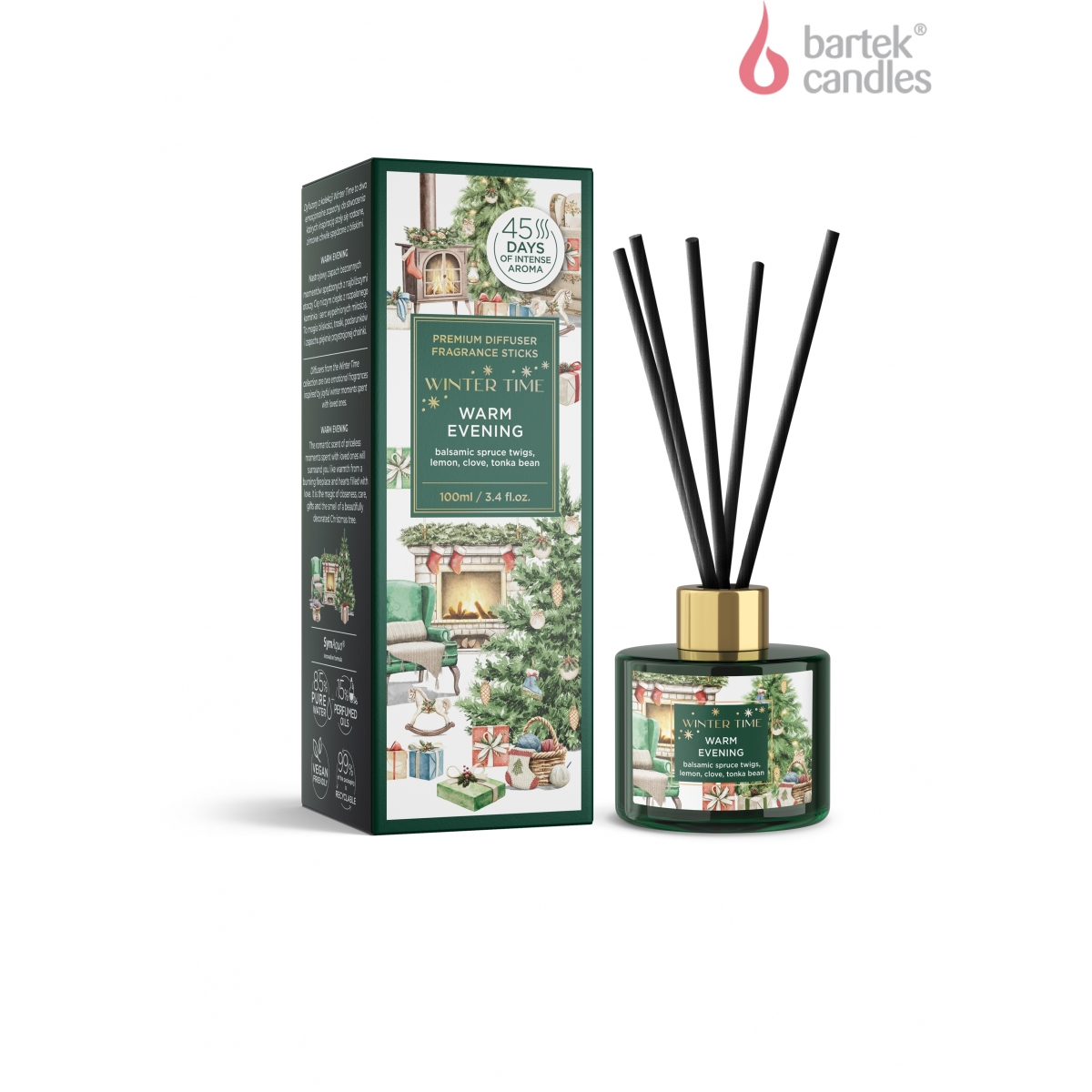 Диффузор ароматический Бартек Зимнее время Теплый вечер 100мл по цене 