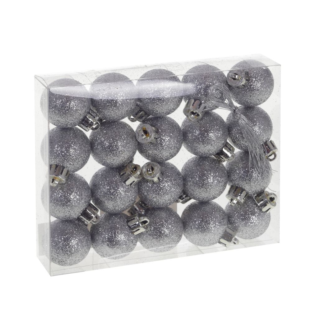 Украшение Шар Снежок серебряный 3см набор из 20шт арт.723376 по цене 