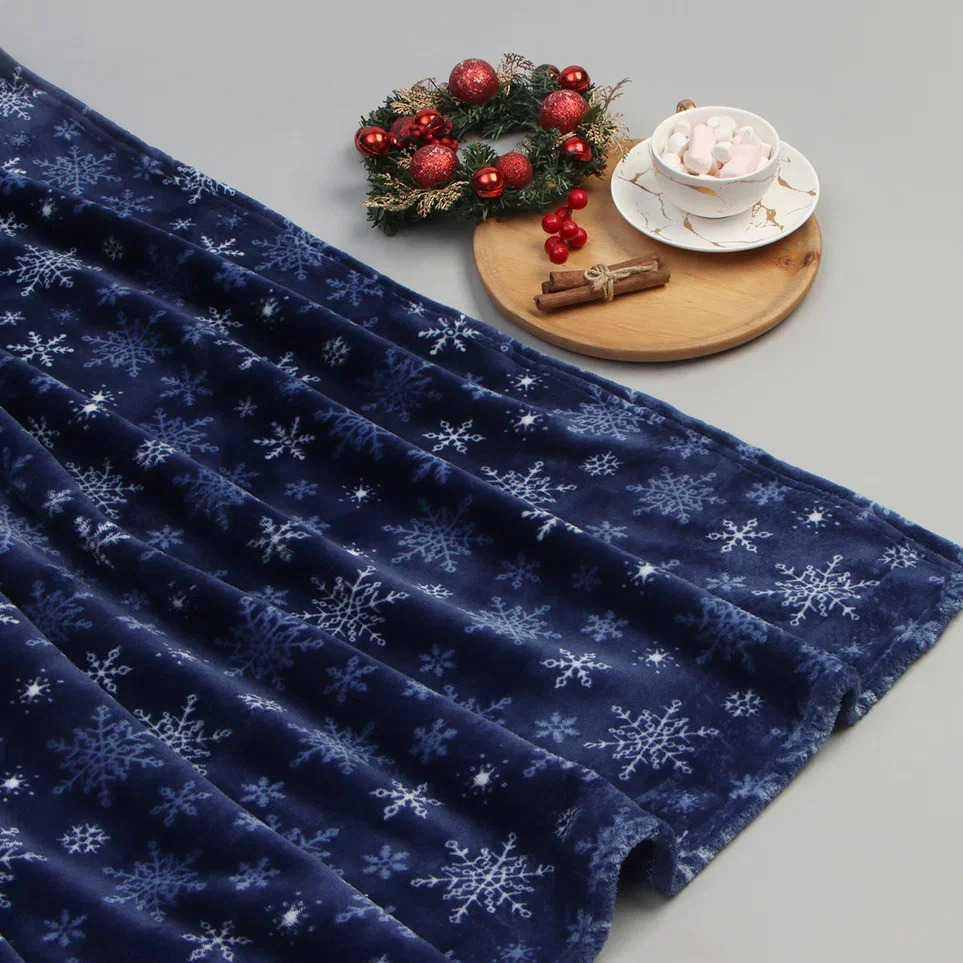 Плед Снегопад велсофт 150х200см, полиэстер арт.9518056 по цене 