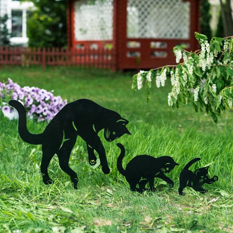 Фигура садовая Кошки 3шт, металл арт.100-004К по цене 