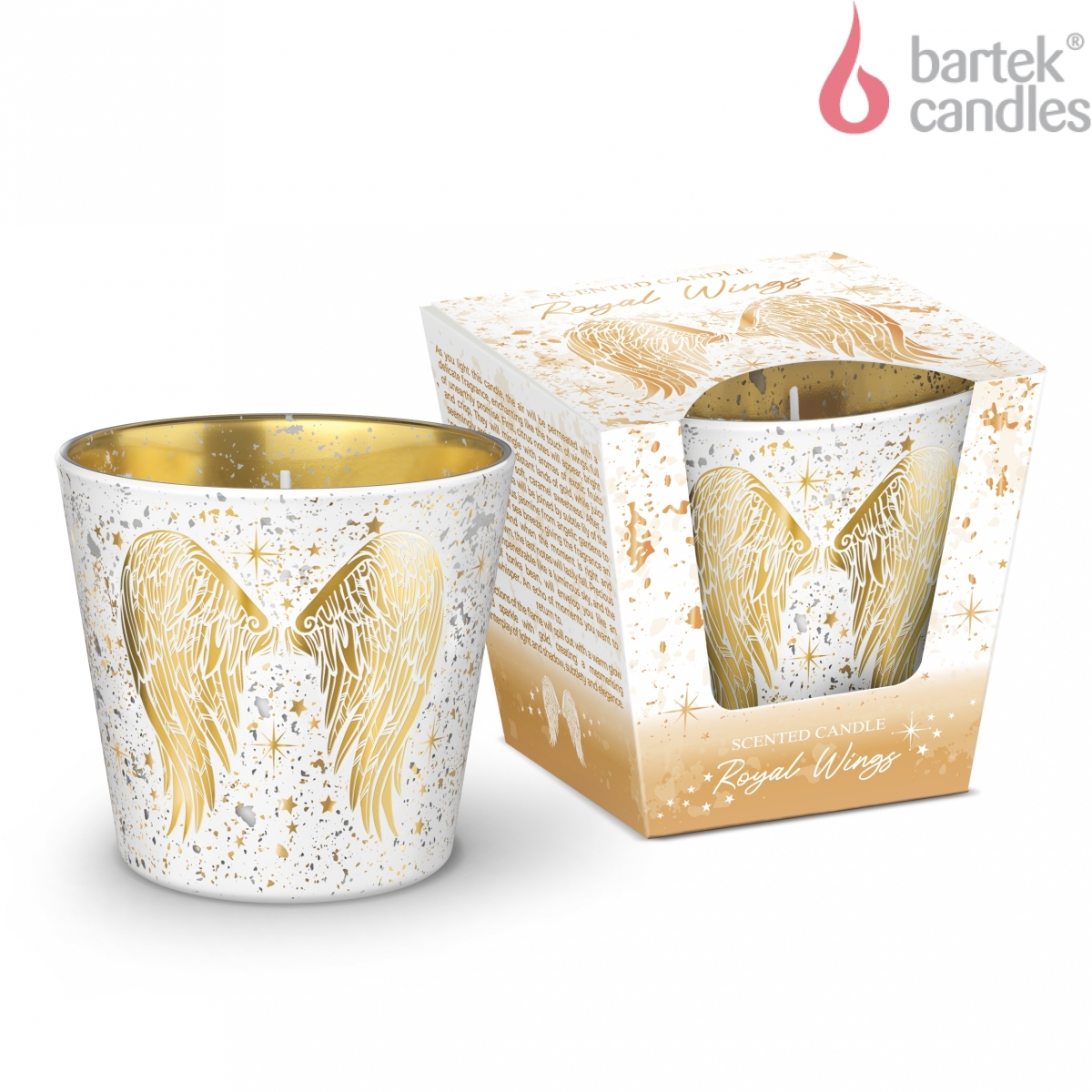 Свеча ароматизированная в стакане Королевские крылышки 115гр по цене 