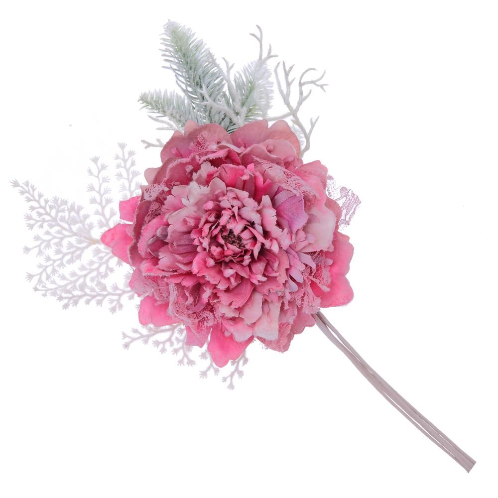 Цветок искусственный роза розовая 18х11х43см по цене 