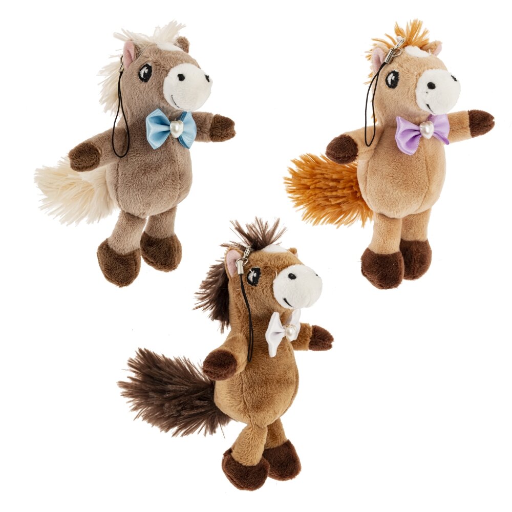 Игрушка набивная Лошадка с цепочкой 10х10х14см, 3в. арт.823460 по цене 