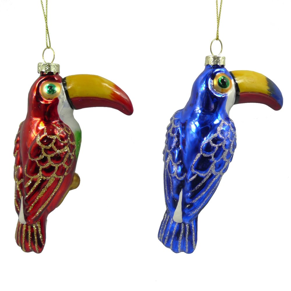 Украшение новогоднее Тукан 6,5х4,5х12,5см стекло арт.753059 по цене 
