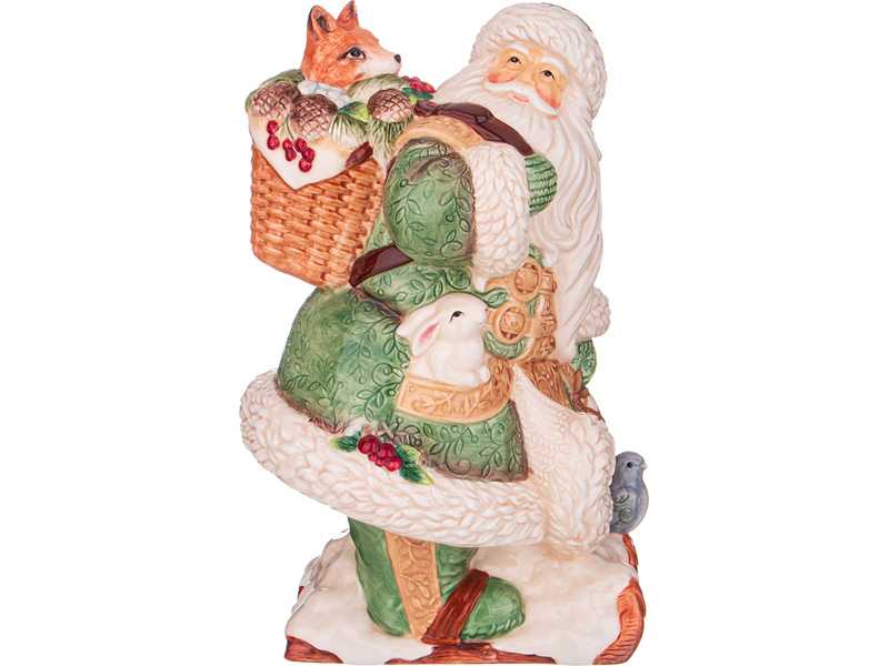 Фигура Лефард Дед Мороз на лыжах 19x18x31см, керамика арт.59-719 по цене 