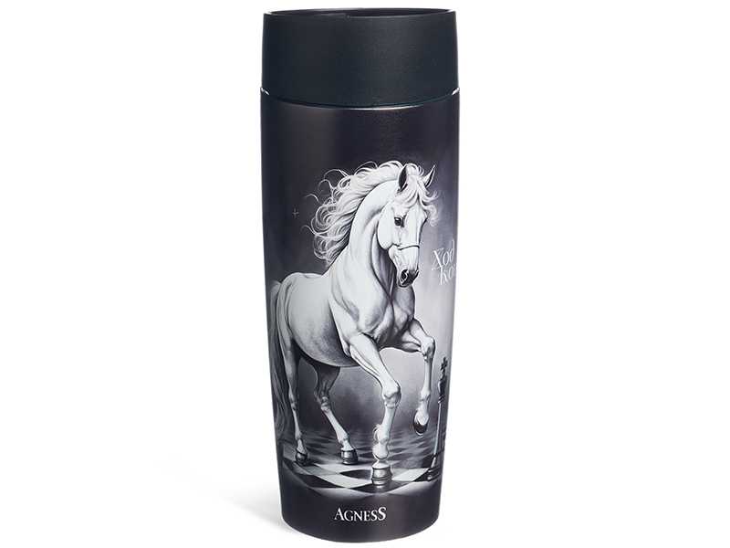 Термокружка Агнесс Ход конем 360мл, сталь/пластик арт.709-120 по цене 