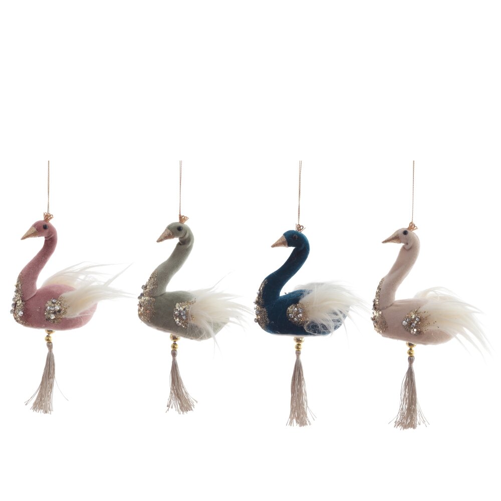 Украшение новогоднее  Лебедь 10,5х7х23см 4в. арт.808686 по цене 