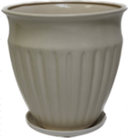 Горшок Рельеф №3 21х21см 3л белый, керамика арт.10005764 по цене 