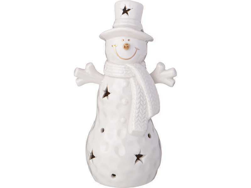 Фигурка Снеговик с led-подсветкой 8,8х6,4х15,6см, фарфор арт.146-2143 по цене 