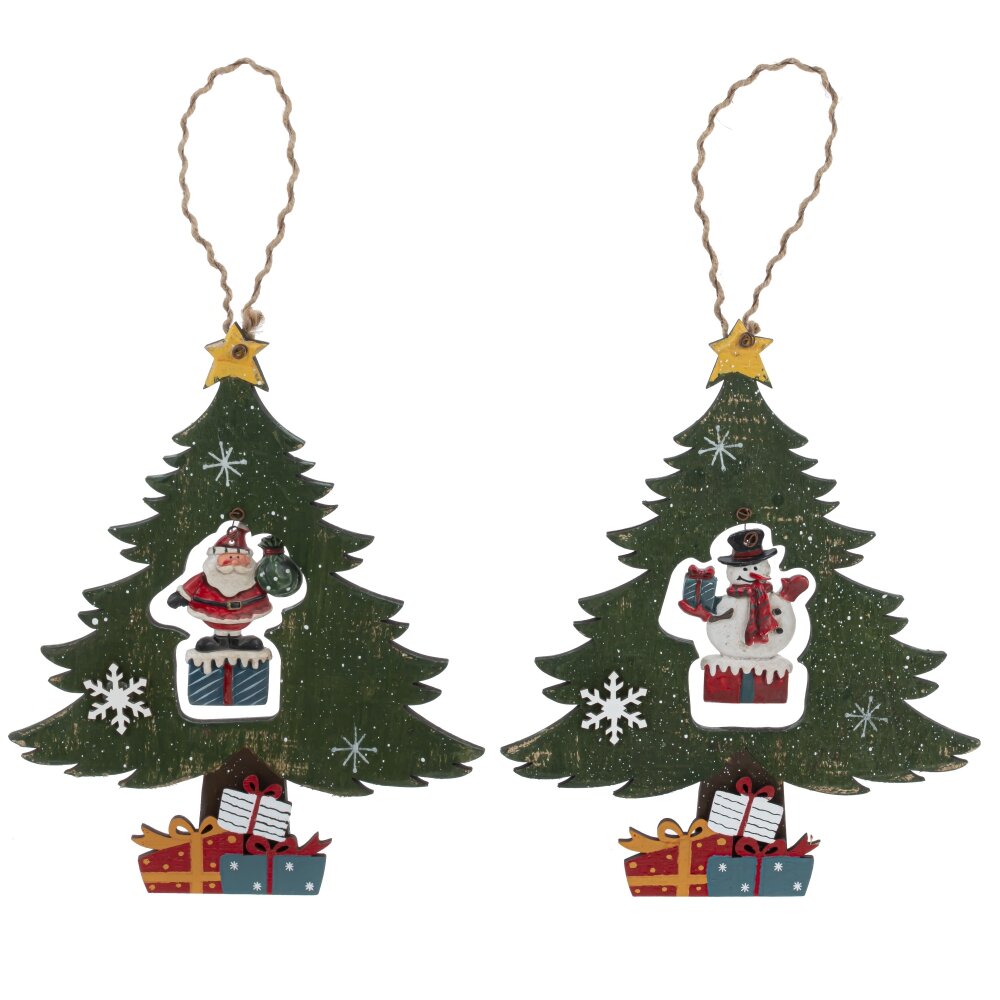 Изделие подвесное Елочка 19х2х23см 2в., дерево арт.809116 по цене 