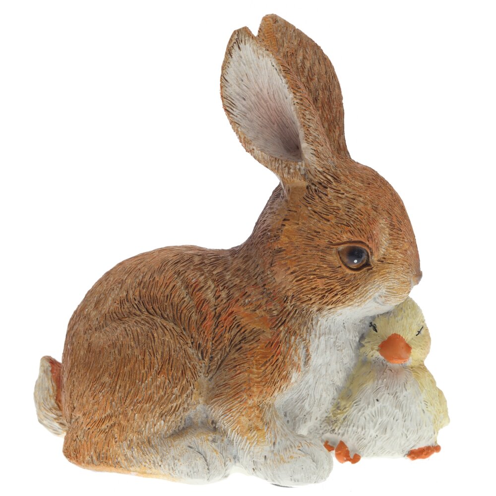 Фигурка декоративная Заяц с утенком 9х6х11см арт.816055 по цене 