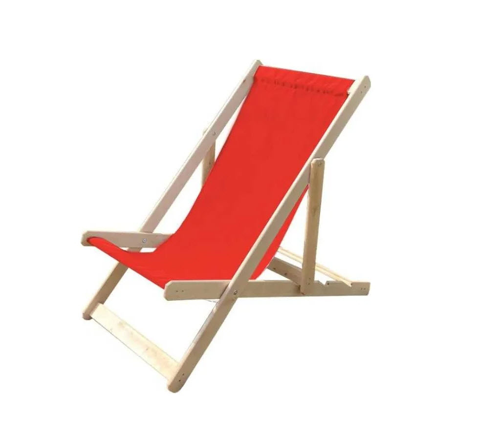 Кресло-шезлонг (красный текстилен) КШ-001-1 120х18х6 см по цене 