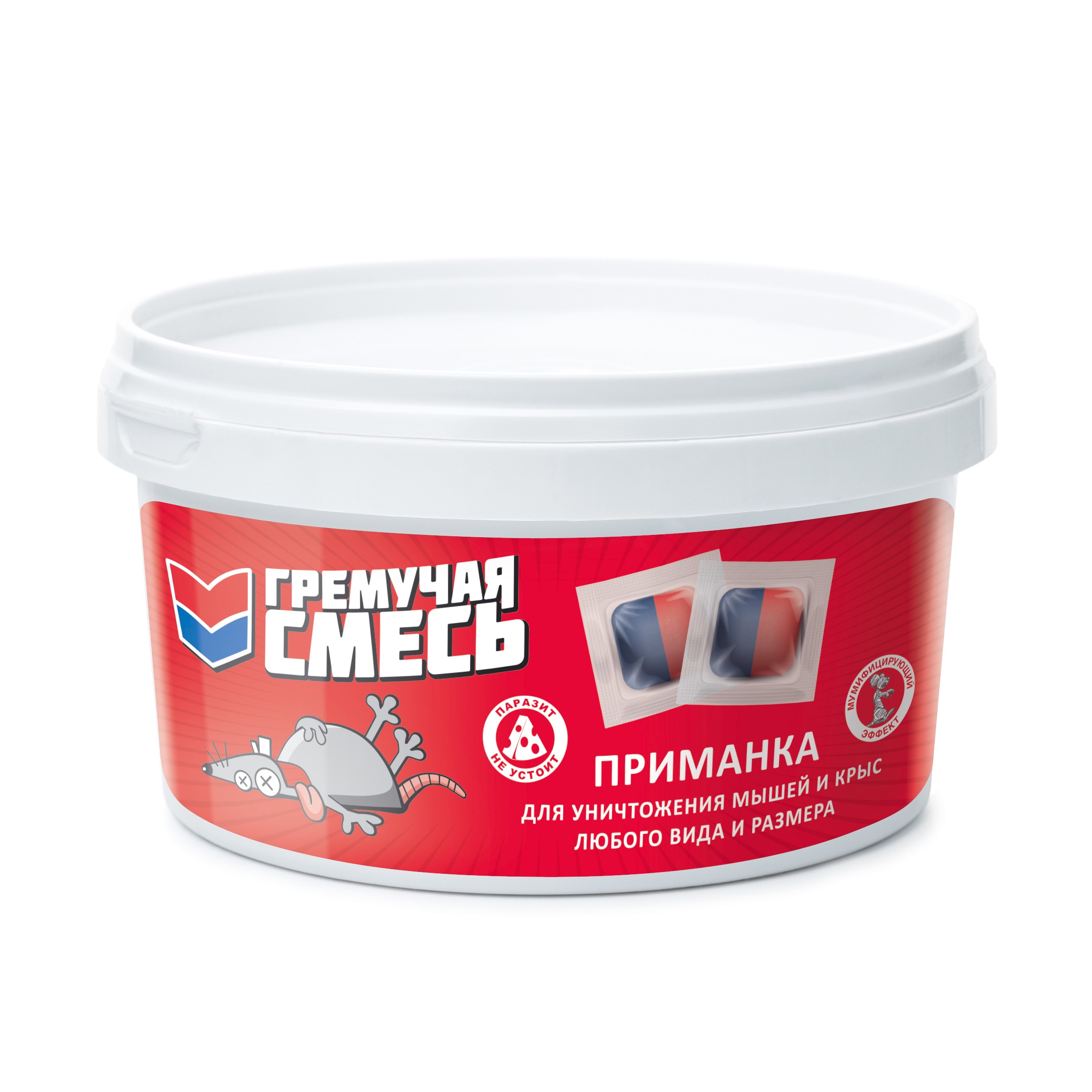 Родентицид Гремучая смесь от крыс и мышей  тесто брикет  500г по цене 