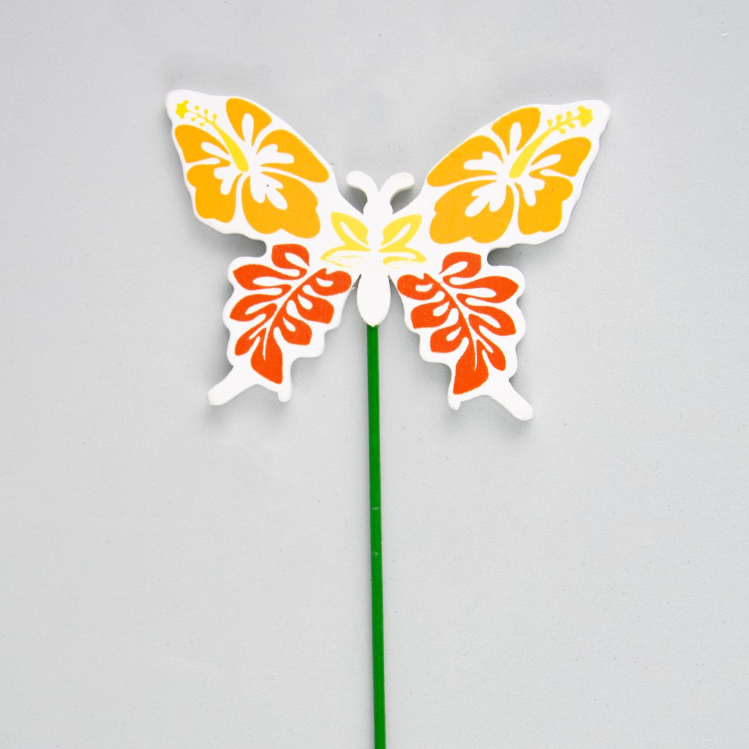 Вставка Бабочка 5,8x8,3х20см оранжевый, дерево по цене 