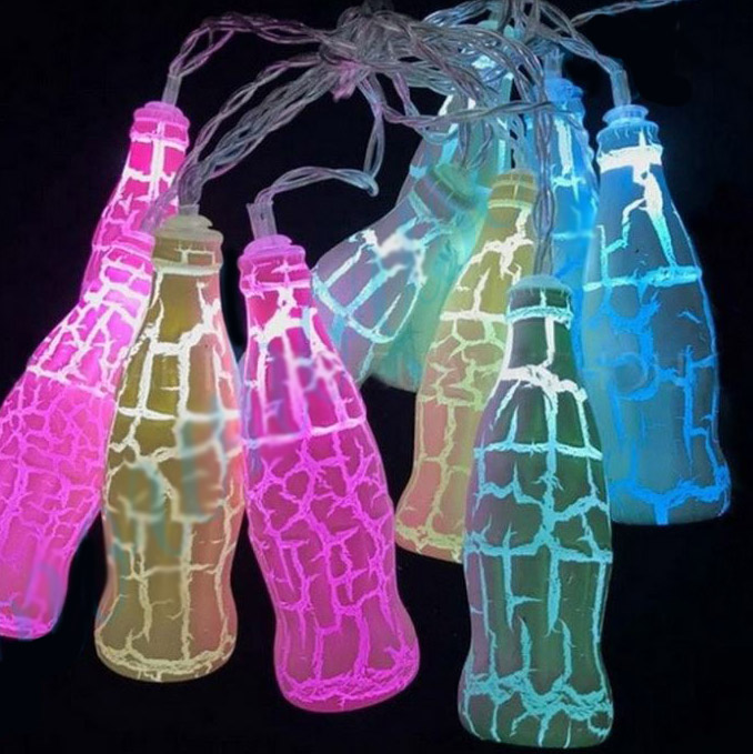 Гирлянда с насадками Бутылочки 10 LED, 2,2 м по цене 