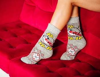 Носки детские шерстяные Снегирь, серые, арт.N6R78-2 размер 29-31 по цене 