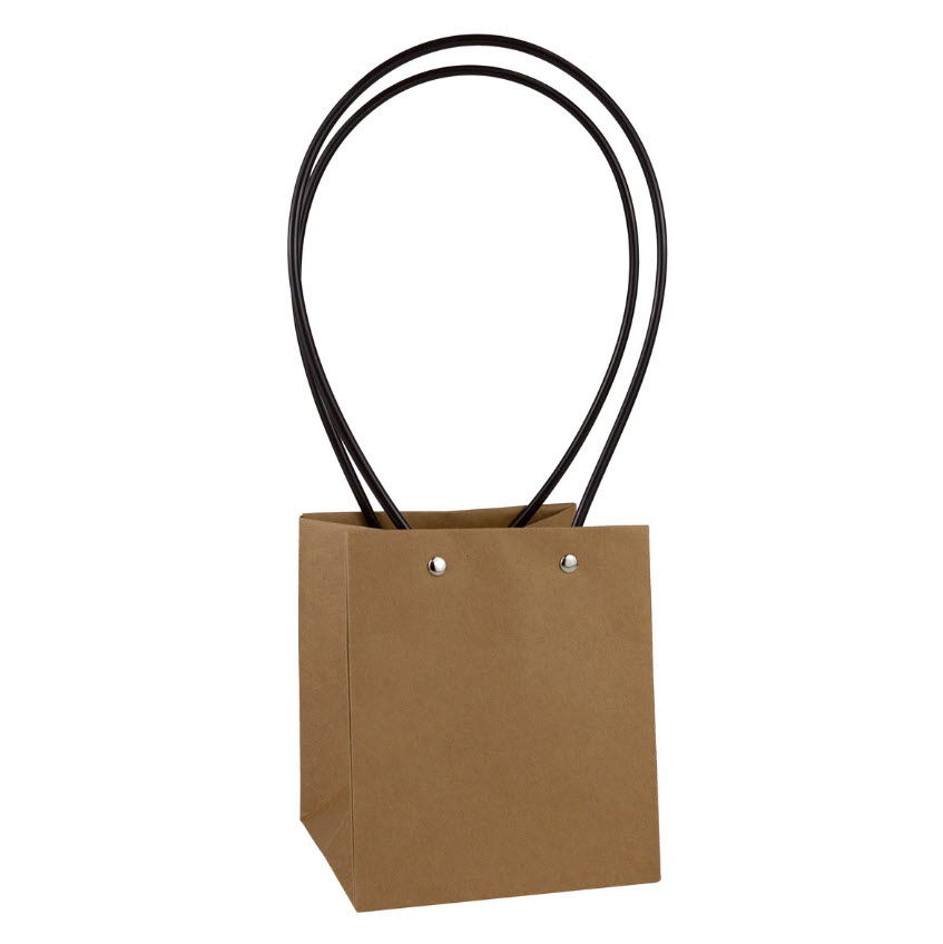 Пакет для цветов водостойкий крафт 13х12,5х15см, натуральный по цене 