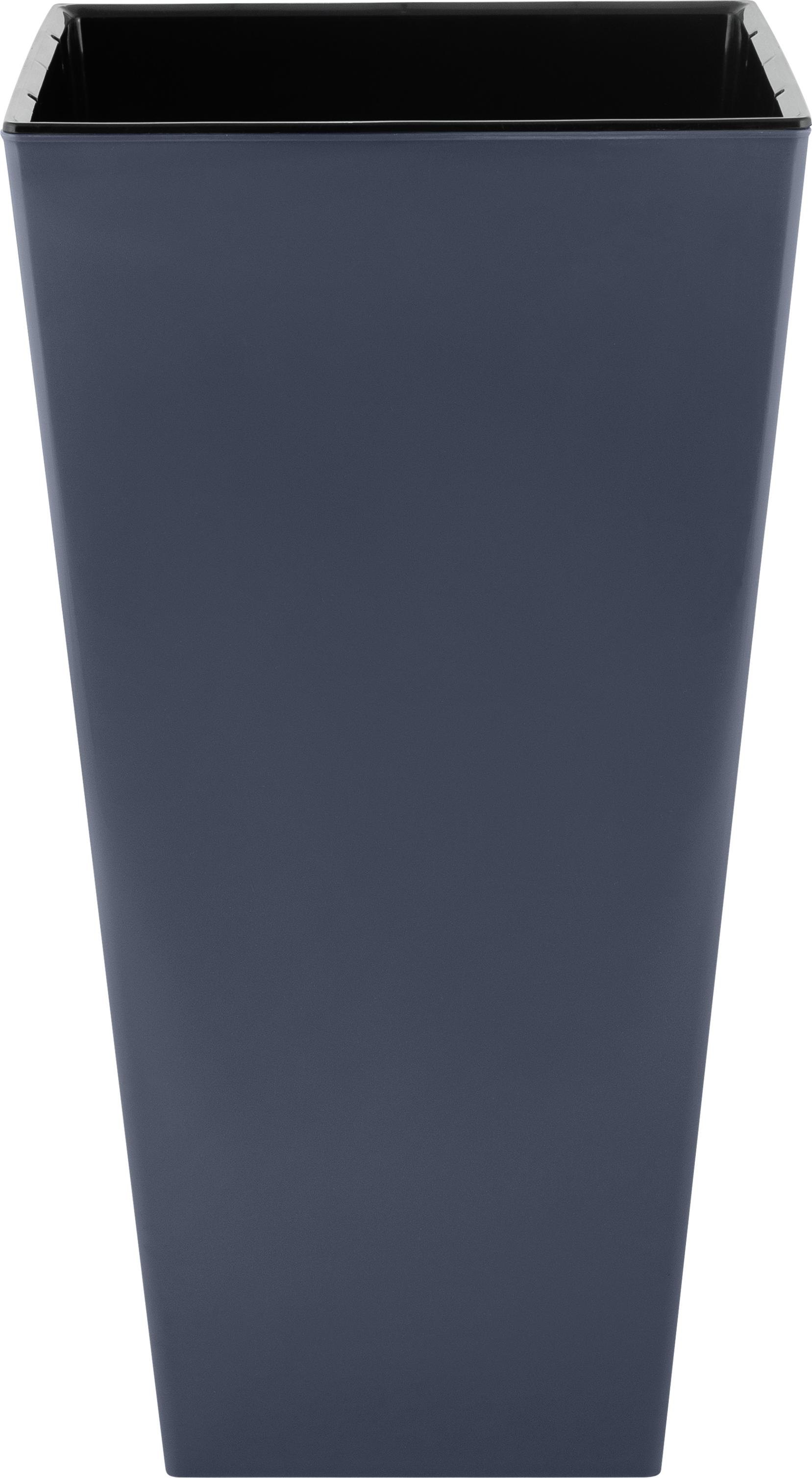 Кашпо ИнГрин Лондон Куб 25х25х47см 19,4л c дренажной вставкой, серый по цене 