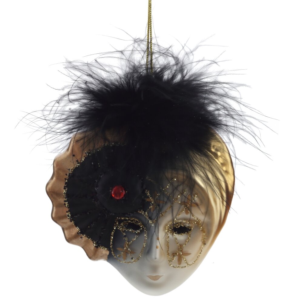 Украшение новогоднее Маска 9х3х11см, стекло арт.794430 по цене 