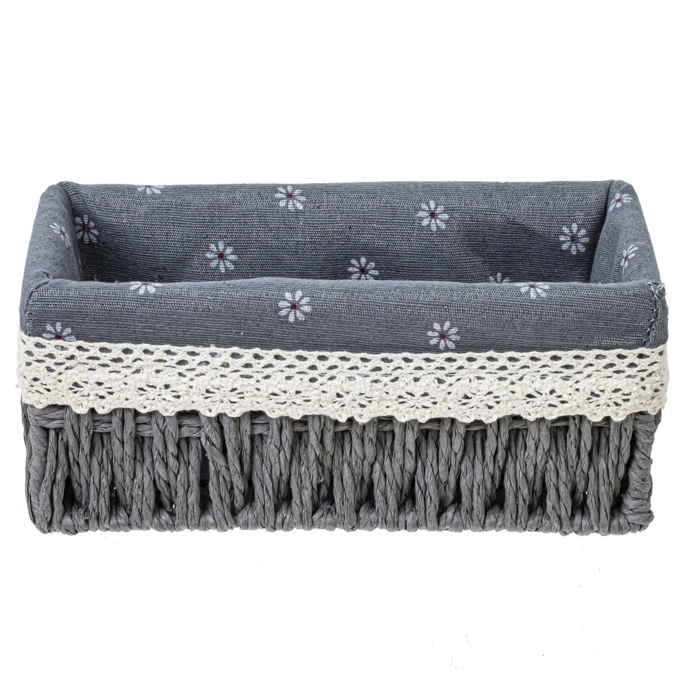 Корзина с вкладышем хлопок 21х11х9см арт.800031 по цене 