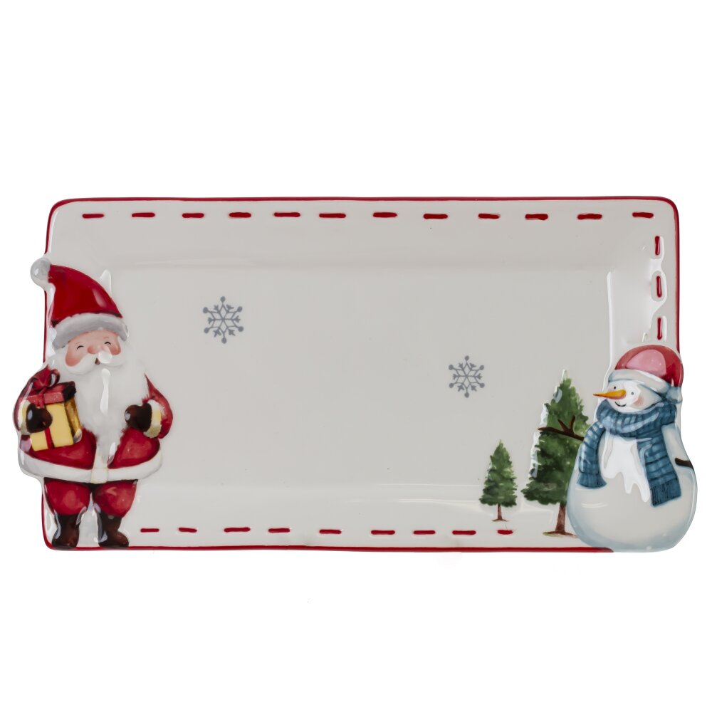 Блюдо Веселый Новый год 26х13,5х1,5см, керамика арт.805091 по цене 