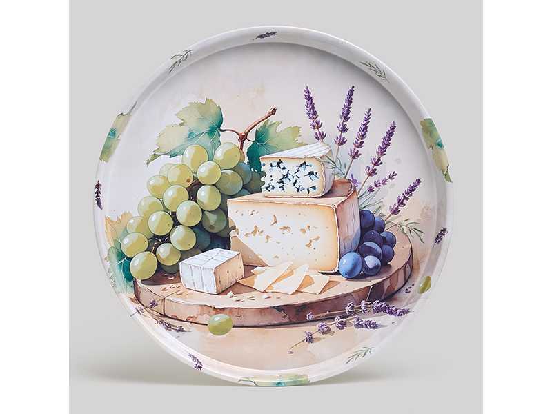 Поднос сервировочный Агнесс Изысканный пир 33x2,1см, сталь арт.898-245 по цене 