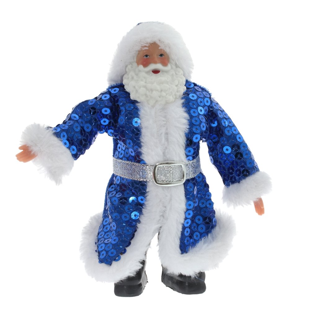 Фигурка декоративная Дед Мороз в синем кафтане 12х4х16см арт.754160 по цене 