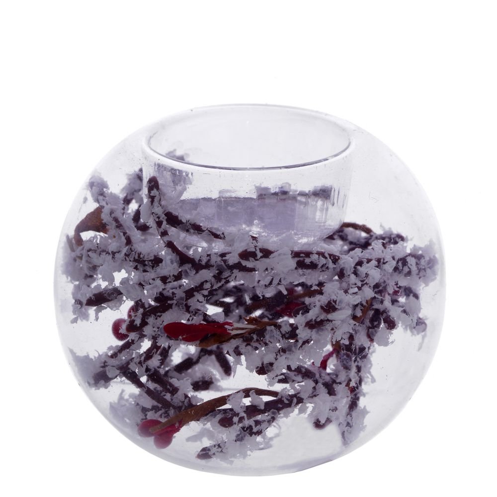 Подсвечник Шар новогодний 8х8х7см стекло арт.256312 по цене 