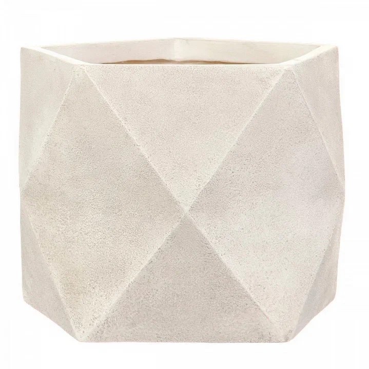 Кашпо Геометри Ромб 12л 25х20см слоновая кость, файберстоун арт.DSQUARE25-AW по цене 