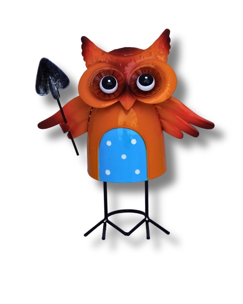 Фигура для сада Совушка с лопаткой 29х26х13см, металл по цене 